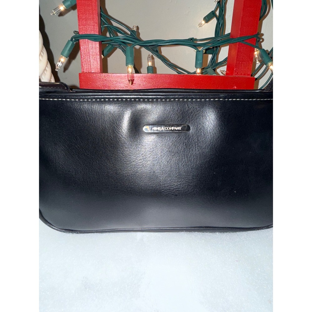 Nine & Company Black Faux Leather Shoulder Bag Small Purse - Picture 2 of 11